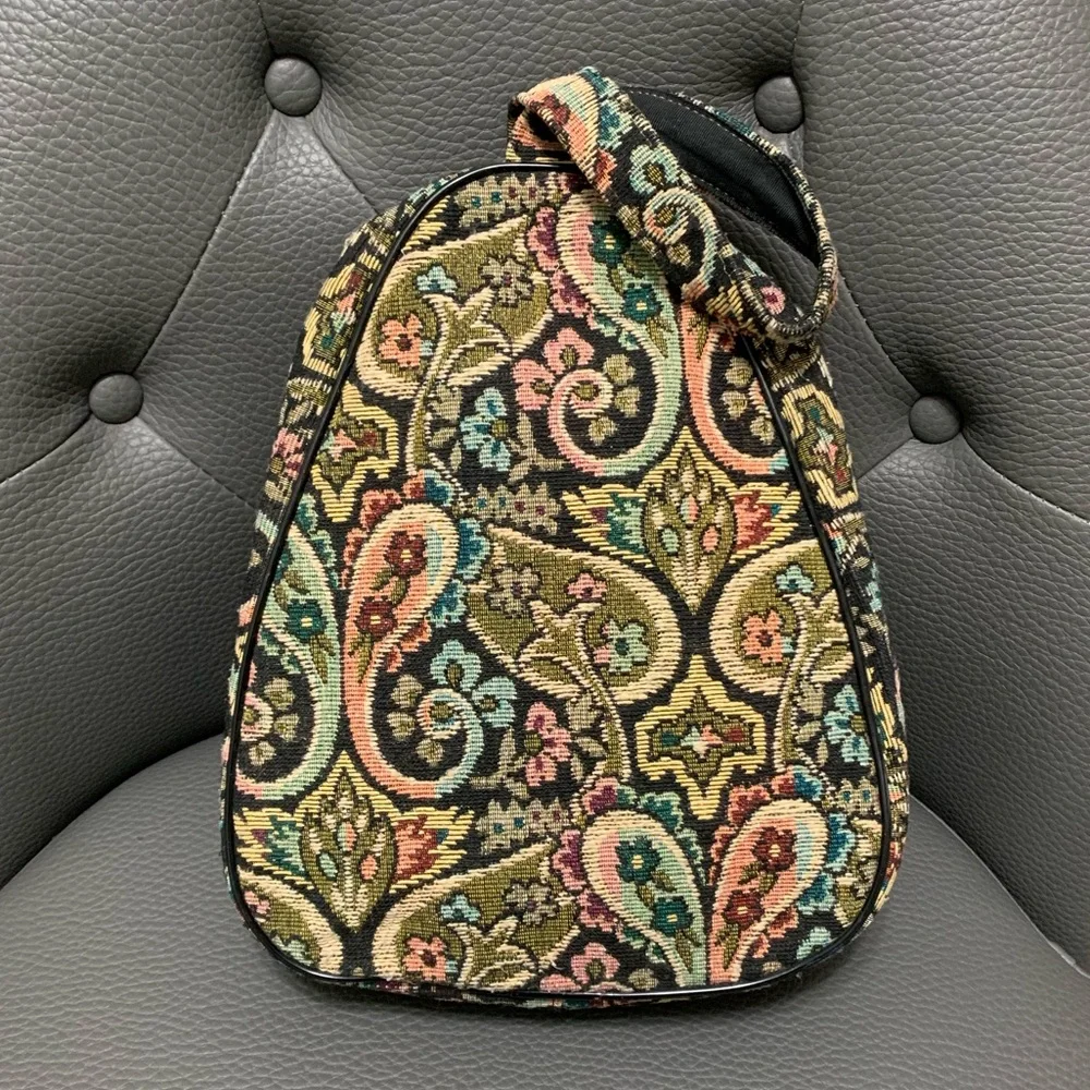 Vintage Tapestry Floral Travel Shoe Bag